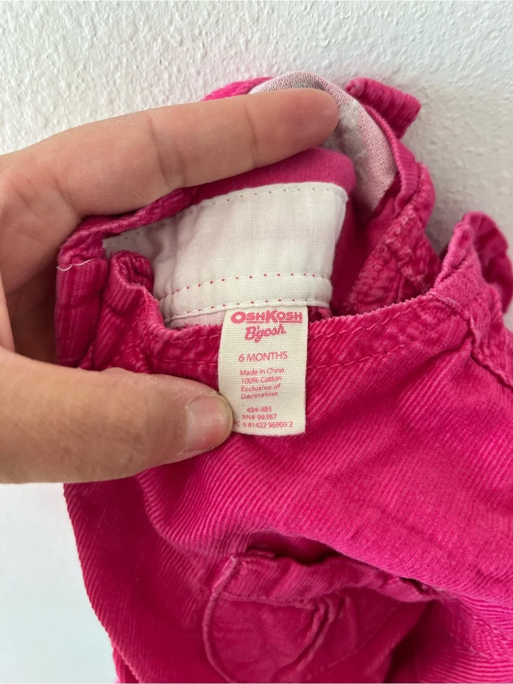 OSHKOSH | Y2K Micro Corduroy Pink Appliqué Overalls | 6 mos